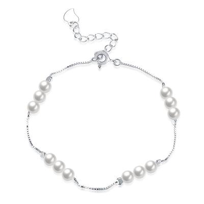 China CLASSIC Unique Fashion Sterling Silver Sells Delicate Little Freshwater Pearl Beaded Friendship Bracelets For Women Jewelry for sale