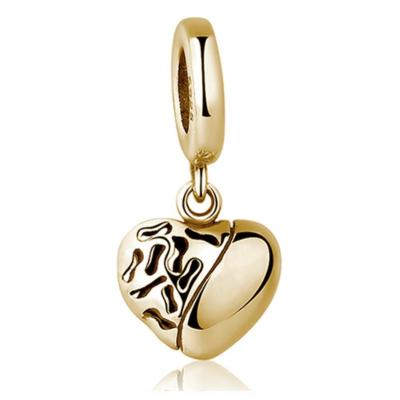 China Office/Jewelry DIY Sterling Silver Heart Lucky Pendant Career Accessory Charms Running Gold Bracelet Beads for Bracelet Charms for sale