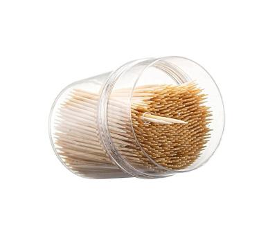 China Wooden disposable bamboo round sturdy Double-points tooth safe picks, appetizer, olive, barbecue, fruit, teeth cleaning toothpicks. for sale