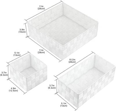 China Viable White Woven Storage Box Cube Basket Trash Container Box, Storage Nylon Basket 4 Packs for sale