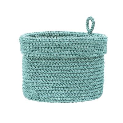 China Factory Good Choice High Quality Hot Selling Custom Viable Baby Woven Storage Cotton Rope Basket Large Laundry With Handle For Living R for sale