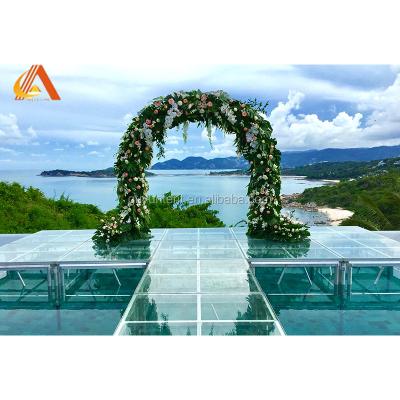 China Aluminum Wedding Party Decoration Backdrop Event Concert Transparent Glass Stage for sale