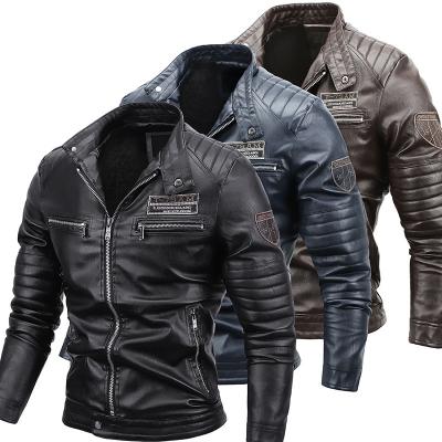 China Factory Customized New Arrival Waterproof Men's Customized Zipper Casual Slim Slim Solid PU Leather Jacket For Men for sale