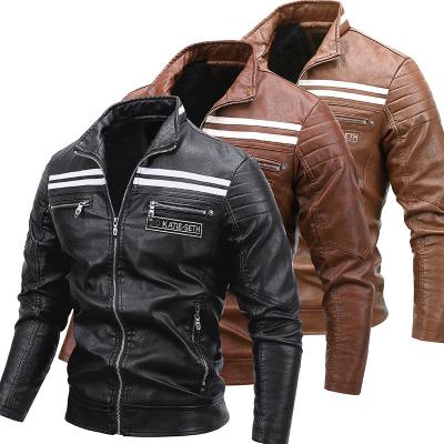 China Waterproof leather jacket for men's fashion leather jacket new arrival men's PU design high quality motorcycle leather jacket for men for sale