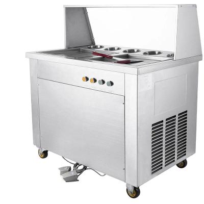 China Beverage Factory Commercial Fried Ice Cream Machine Flat Pan Fry Ice Cream Stainless Steel Ice Cream Roll Machine for sale