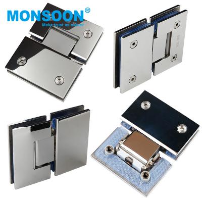 China Factory Made Glass Mounted Glass Door Hinge Modern MONSON 180 Degree Shower Door Pivot Hinge for sale