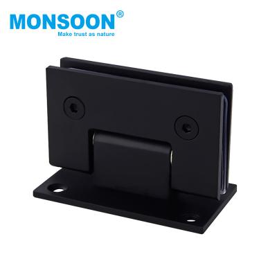 China Modern Furniture Hinges Matt Color Black 180 Degree Shower Hinge Double Side Glass to Glass Door Hinge for sale