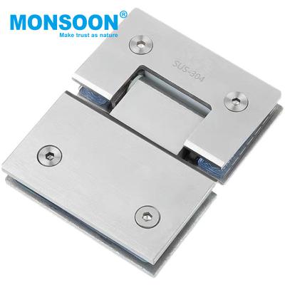 China Modern 180 Degree Curve Adjustable Soft Narrow Stainless Steel Shower Hinge Door Pivot Frameless Glass Hinge for sale