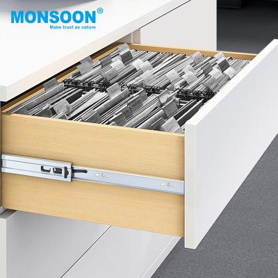 China Contemporary Cabinet Drawer Slide Rail MONSON Drawer Slide Rail Heavy Duty Soft Narrow Slide for sale