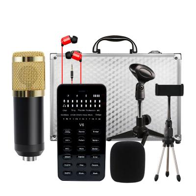 China Complete set of V6 metal sound card and MIC sound card of bm800 microphone set for sale