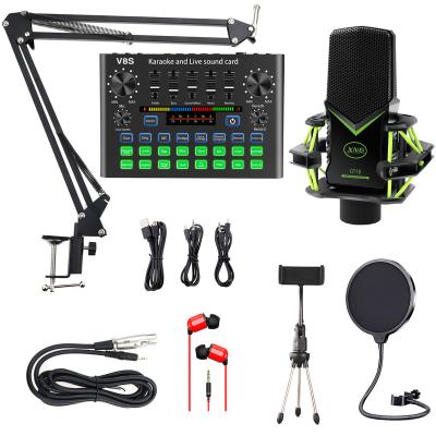 China Live Stream V15 Podcasting Sound Card and MICR GT18 Microphone Professional Live Stream Studio Kit for sale