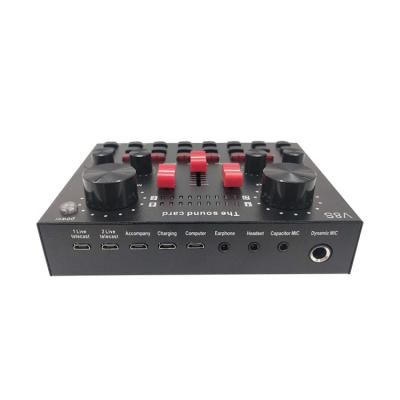 China Good Price Metal Mixer Usb Studio Recording Microphone V8S Salute Module Sound Card for sale