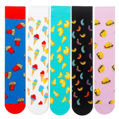 China Custom Made Full Cotton Funny Colorful Men Women Sports Socks for sale