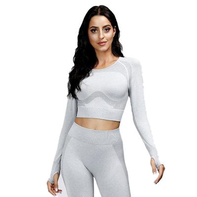 China Breathable Women Gym Suit Sport Tops Yoga Ladies Workout Fitness Wear for sale