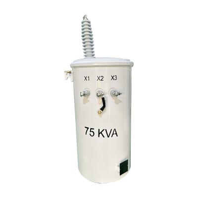 China 75 kva Single Phase  Pole Mounted Transformer IEEE/ANSI Standards 12470V to 480V Power Pole Transformer for sale