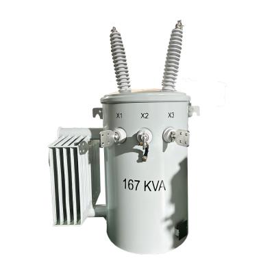 China ANSI Standard Single Phase Oil Immersed Transformers 167KVA 34.5KV Pole Mounted Transformer Power for sale