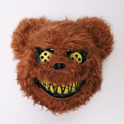 China Fun Halloween Party Props Christmas Cosplay Costume Mask Rabbit Bear Horror Plush Bloody Mask for sale