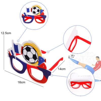 China Durable Qatar World Cup Glass Decoration Photo Props 2022 Soccer World Cup Fan Party Glasses for sale