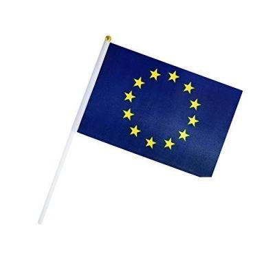 China Fast Delivery 14x21cm European Union EU Flag Hand Flag Reusable Mini Oganizational National Flag for sale