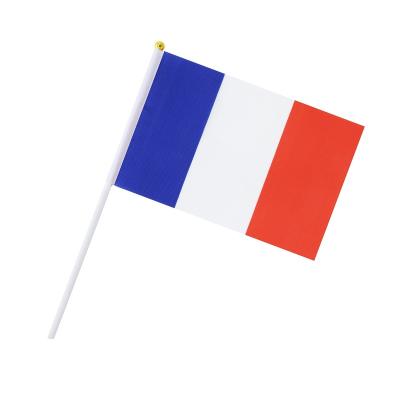 China Reusable French FRA Hand Flag Custom All Country Hand Wave 2022 National Flag Parade World Cup Sports Events Flags for sale