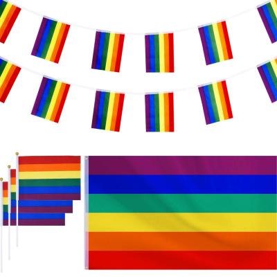 China Gay Color Stability Pride Flag Parade Flag Peace 3x5 Polyester Bar Flying Rainbow 3x5ft Custom Printed Flag 3x5ft 90x150cm for sale