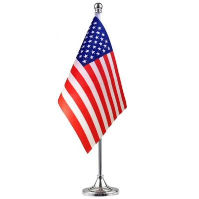 China Reusable Custom Table Flag Business Conference Desk National Flagpole Metal Base Holders for sale