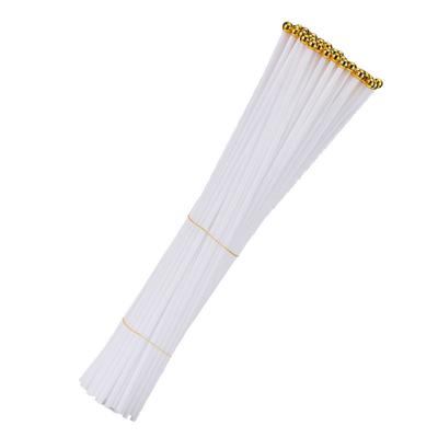 China Waving White Plastic Flag Pole 30cm Light Hand Flag Pole Gold Head 40cm for sale