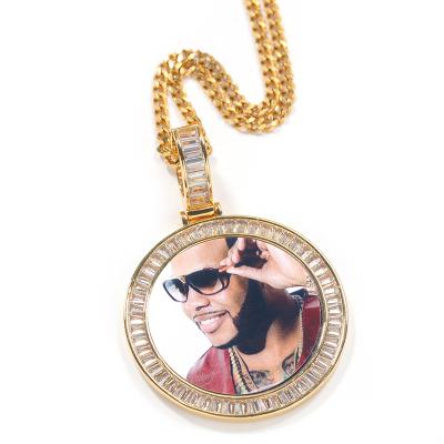 China Custom Hiphop Photo Lockets Necklace And Pendant Gold Color Men Hip Hop Rock Jewelry for sale