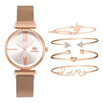 China Other Classic Quartz Watch 2020 New Alloy Mesh Belt Ladies Watch Strap Combination Set Watch for sale