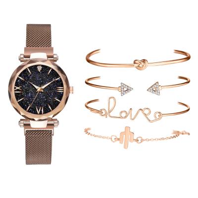 China Other Popular Wrist Watch Set Simple Stars Fashion Watch Quartz Hand Set Series Ladies Watch for sale