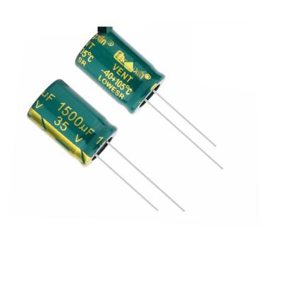 China 35V1500UF high quality original and new standard 13*20MM size of electrolytic capacitor 1500UF35V for sale