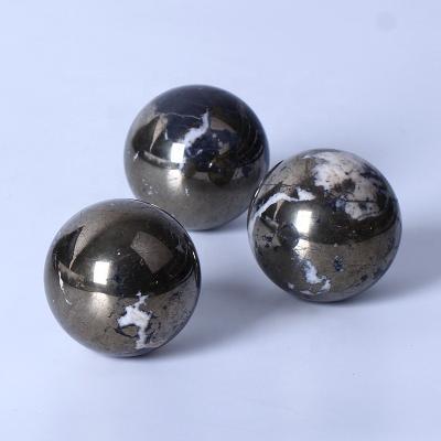 China Europe Natural Pyrite Sphere Pyrite Stone Crystal for sale