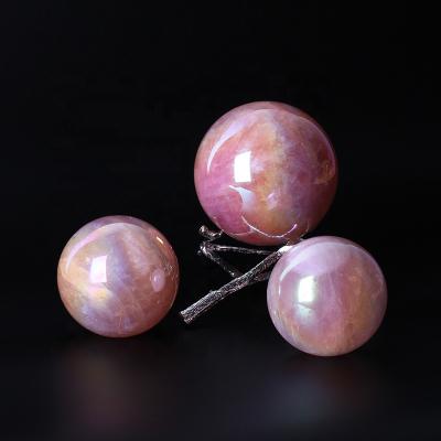 China Wholesale Europe quartz crystal balls for sale Aura Angel Rose Quartz sphere aura crystal ball for sale for sale