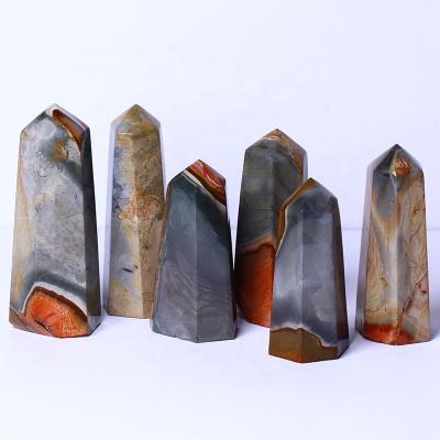 China Europe point natural crystal polychrome jasper crystal towers for decoration for sale