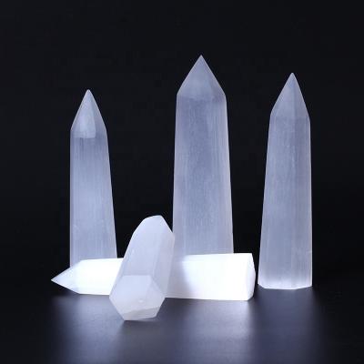 China Europe Selenite Point Tower Selenite Point Magic Wand for sale