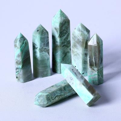 China Green Green Moonstone Crystal Wand Tower Europe Wholesale Green Dot Moonstone Moonstone Tower for sale