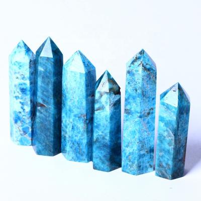 China Natural Blue Apatite Tower Point Quartz Europe Apatite Blue Point for sale