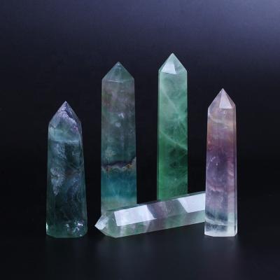 China Europe Fluorite Magic Wand Point Rainbow Fluorite Tower Natural Rainbow Fluorite Point for sale