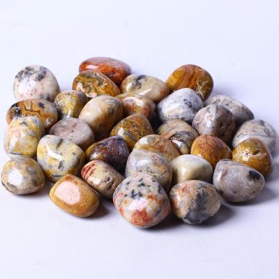 China Europe Bulk Wholesale Gemstones Crazy Lace Agate Tumbles Lace Tumbled Stone for sale