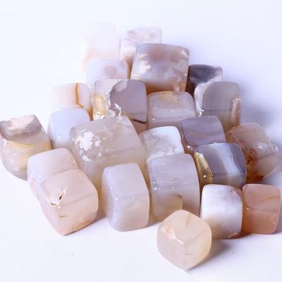 China Europe Natural Agate Tumbled Stone Cherry Blossom Agate Tumbled Stone Sakura Agate Tumbled Stone for sale