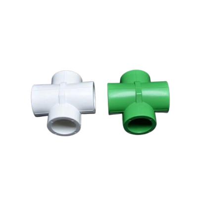 China New Design Plastic Irrigation Ppr Cross Four Elbow Ppr Pipe Plumbing Fitting for sale