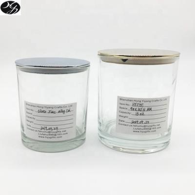 China Heat resistant; Corrosion Resistance Fragrance Oil Medium And Clear Large Glass Oxford Candle Jars With Gold Silver Sealed Flat Lids For Candles for sale