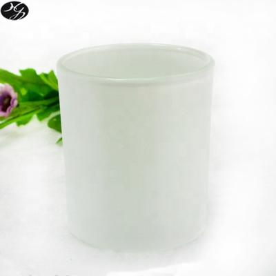 China Heat resistant; Corrosion Fragrance Oil Candle 100ml Matte White Resistance Small Glass Vessels For 2.5 Oz Candle for sale