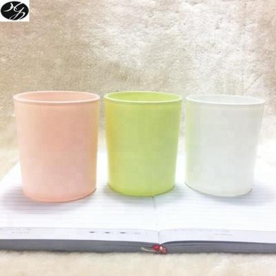 China Home decoration empty colorful glass candle container for sale