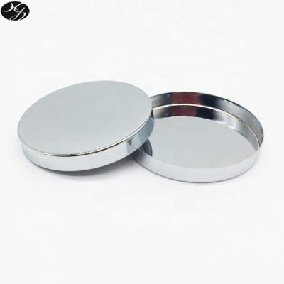 China Non Spill Plated Shiny Silver 153mm Diameter Large Metal Candle Lid For Candle Jars for sale