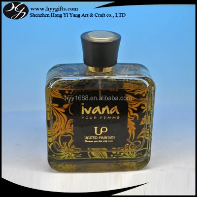 China Fancy flat square personal care murano glass perfume bottle for men's perfume for sale