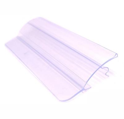 China Exhibition PVC Hanging Plastic Price Tag Label Holder For Wire Shelf Display Price PVC Shelf Plastic Label Holder Hanging Plastic Label for sale