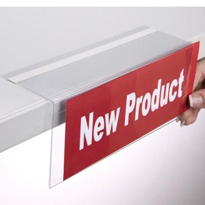 China Hot Sale Adhesive Back Table Display Rectangle Acrylic Shelf Talker for sale