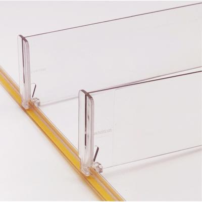 China Easy Installation In Stock Supermarket Pharmacy Plastic Adjustable Clear Acrylic Fridge Shelf Dividers For Display for sale