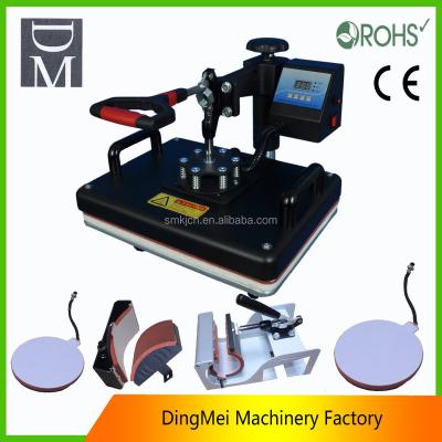 China Personalized custom 5 in 1 combination heat sublimation tansfer heat press for t-shirt/mug/cap/plate for sale